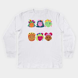 She be little, She is fierce Kids Long Sleeve T-Shirt